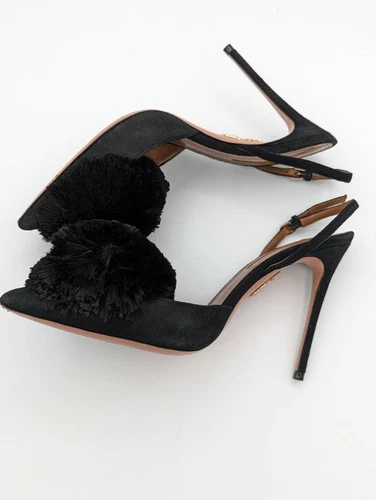 Aquazzura powder puff suade sling back heels EU 37 - photo 5
