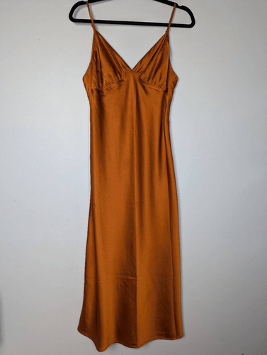 Abercrombie & Fitch copper midi slip dress Medium