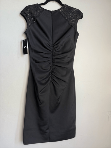 X by Xscape black ruched lace shoulder dress size 10 - photo 2
