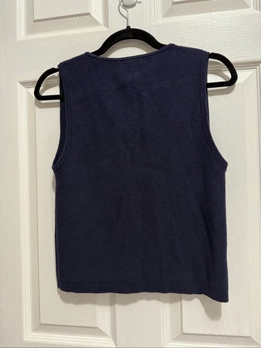 Ann Taylor boucle sweater vest navy Small - photo 3