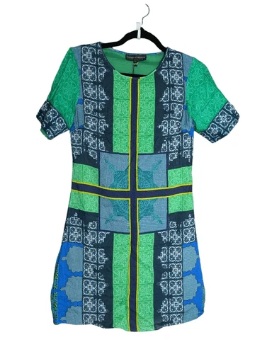 Hemant & Nandita sequined print shift dress XS