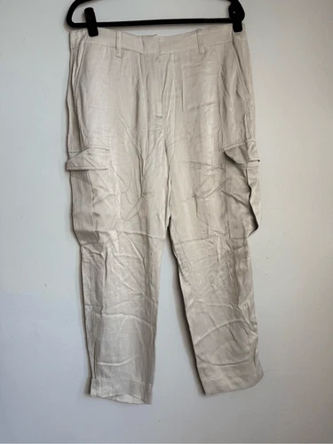 REISS Becca tapered combat trousers in stone size 10 - photo 5