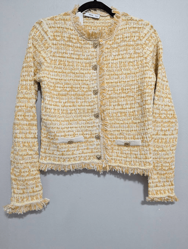 Mango pocket tweed cardigan Small