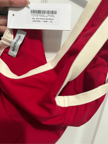 Reformation Joy one piece swimsuit in lipstick fior XL - photo 5