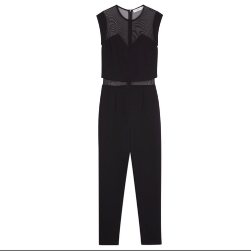 Sandro black mesh jumpsuit Size Medium/IT 2