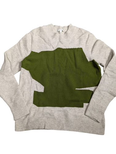 COS men's wool color block knitted crew neck sweater Small