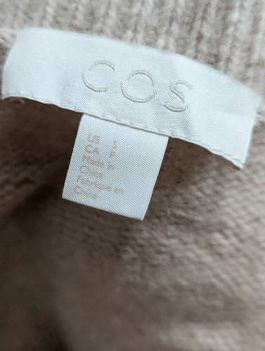 COS men's wool color block knitted crew neck sweater Small - photo 4