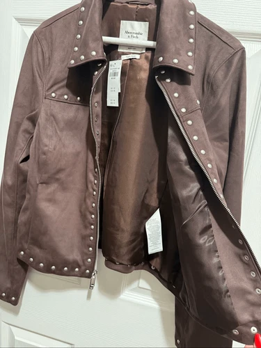 Abercrombie & Fitch vegan suade slim zip jacket M - photo 5