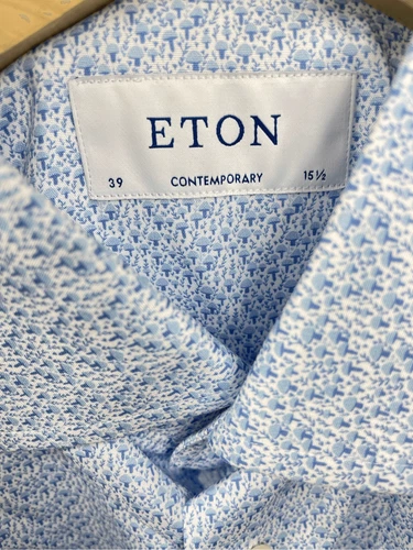 ETON Blue Button Down Print Shirt Size Medium NEW - photo 4