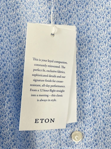 ETON Blue Button Down Print Shirt Size Medium NEW - photo 5