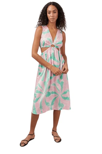 Rails rizo cutout candy mint midi dress M