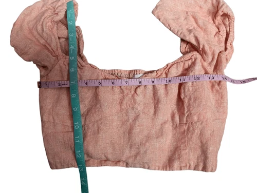 Aritzia Wilfred wander linen crop blouse Medium - photo 3
