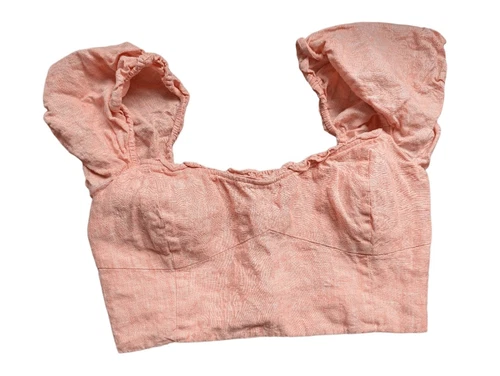 Aritzia Wilfred wander linen crop blouse Medium - photo 5