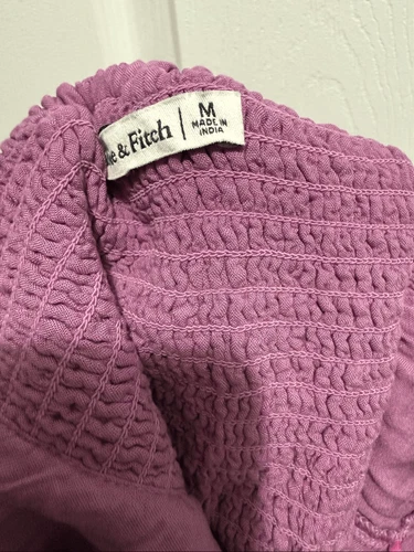 Abercrombie & fitch linen blend puff sleeve crop top Medium - photo 5