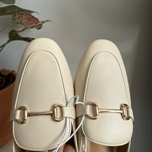 J crew cream slip-on loafer mules 9.5