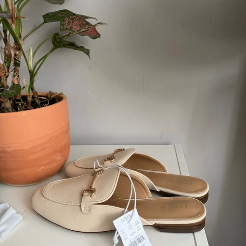 J crew cream slip-on loafer mules 9.5 - photo 4