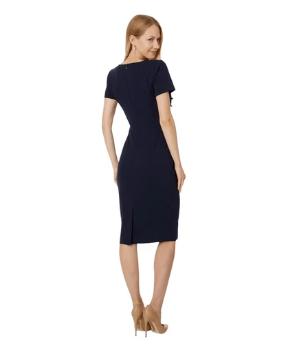 Calvin Klein Scuba navy crepe button detail sheath dress size 8 - photo 2