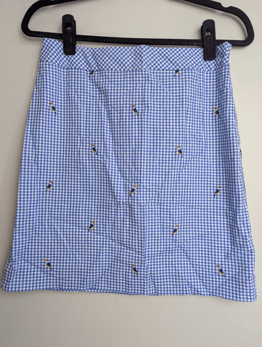 Talbot's gingham tucan print skirt size 2