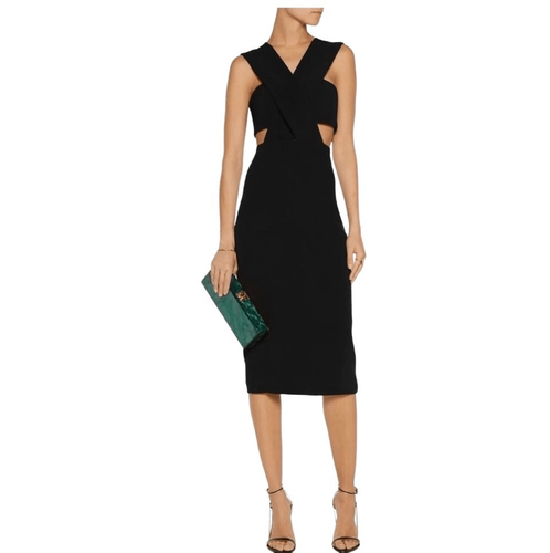 Cushnie Et Ochs Sleeveless Cutout Midi Dress Black size 0