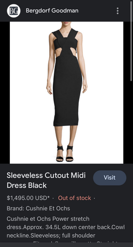 Cushnie Et Ochs Sleeveless Cutout Midi Dress Black size 0 - photo 3