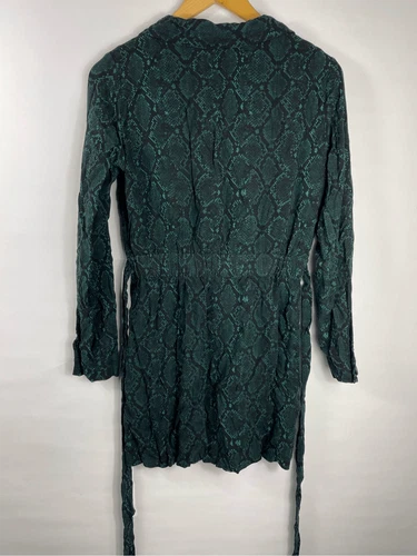 Zara trf collection v-neck snakeprint shirt dress L - photo 2