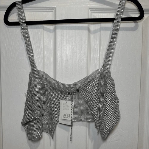 H&M rhinestone crop top M/L - photo 3