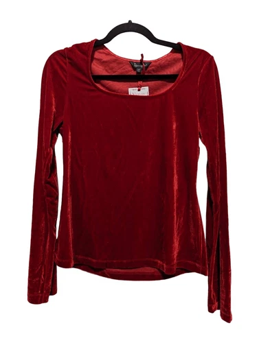 Pajamagram Vintage Velvet cherry red long sleeve velour top Medi