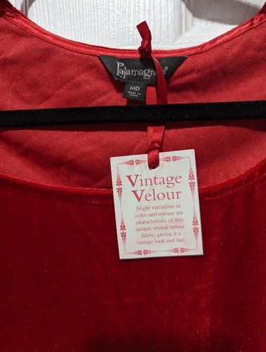 Pajamagram Vintage Velvet cherry red long sleeve velour top Medi - photo 3