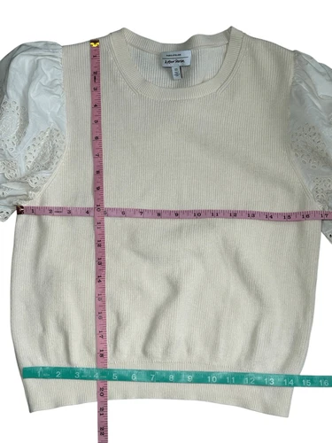 & Other Stories knit puff eyelet sleeve top Medium - photo 2