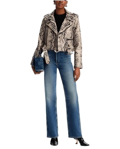 Mother the chopper snakeskin leather jacket Medium