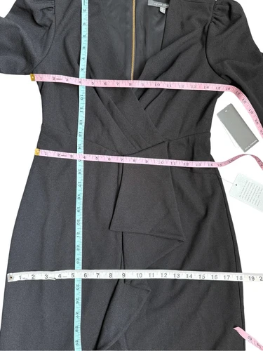 Julia Jordan cascade ruffle crepe sheath dress size 2 - photo 4