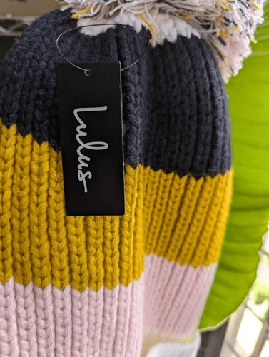 Lulu's Annalise multi color block pom pom beanie - photo 2