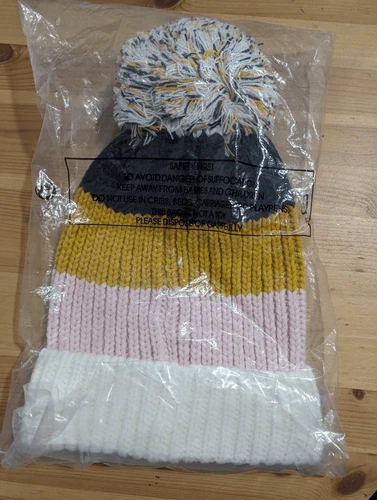 Lulu's Annalise multi color block pom pom beanie - photo 3