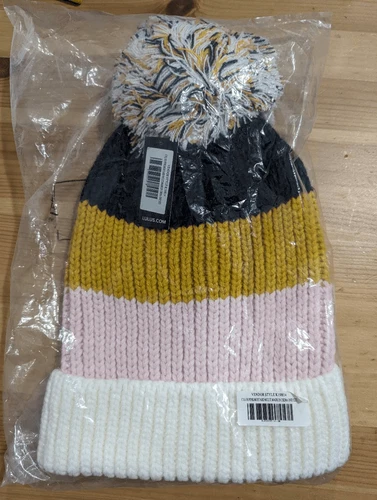 Lulu's Annalise multi color block pom pom beanie - photo 4