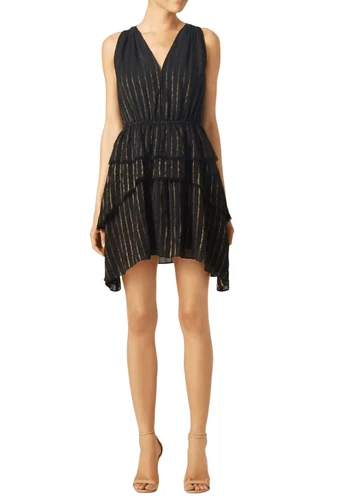 Derek Lam 10 Crosby Jackie black/gold dress size 00
