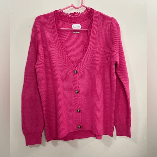 SAYLOR Margaux button down pink cardigan Small - photo 2