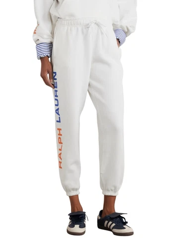 Polo Ralph Lauren flag logo fleece white sweatpant small