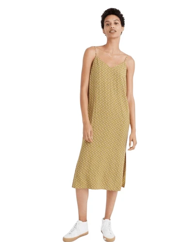 Madewell side-slit slip dress in cutout blooms 6