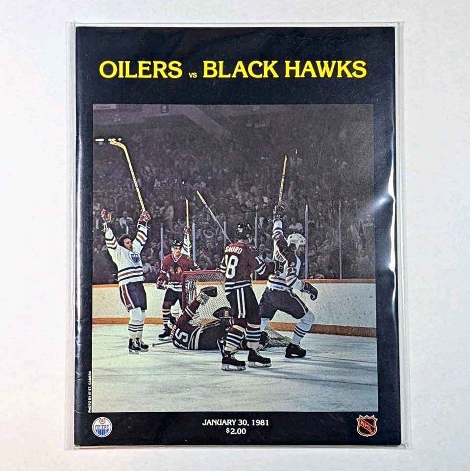 NHL Program Edmonton Oilers VS Chicago Black Hawks 1981