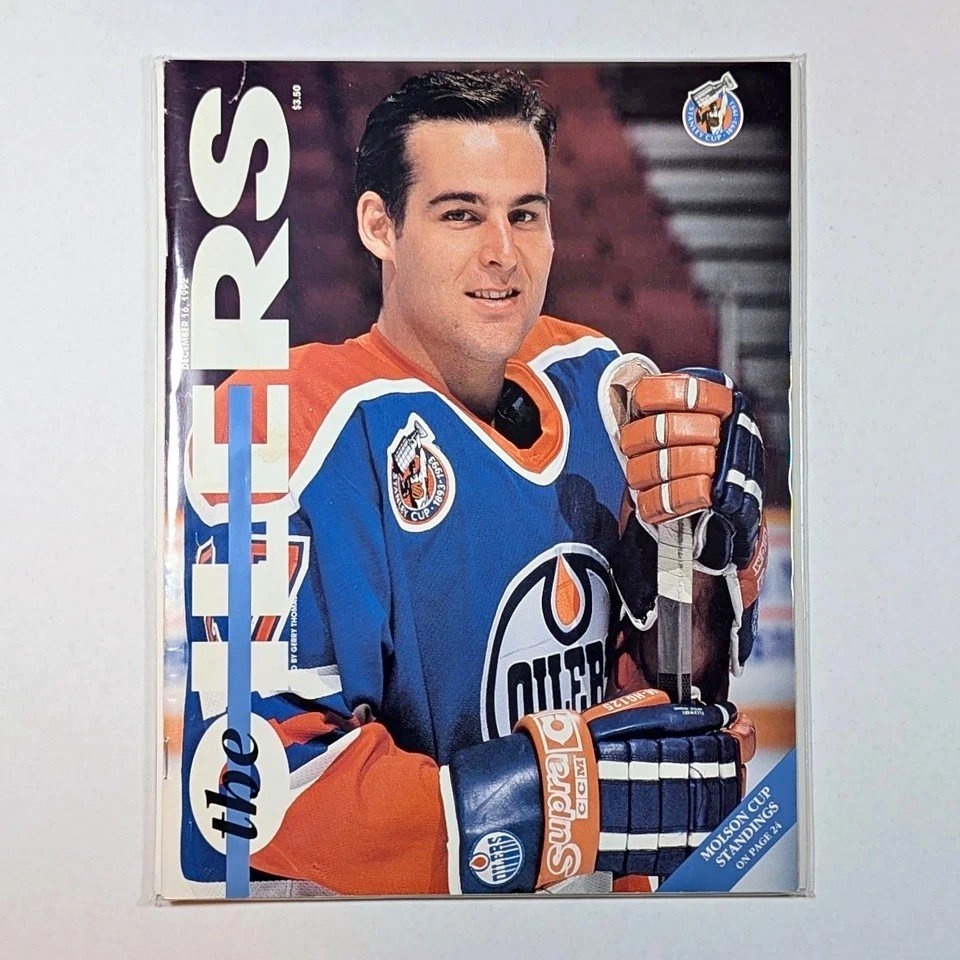 Edmonton Oilers VS Vancouver Canucks December 16, 1992 NHL Progr