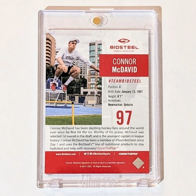 Connor McDavid Upper Deck BioSteel Promo Hockey Card 2017 - photo 3