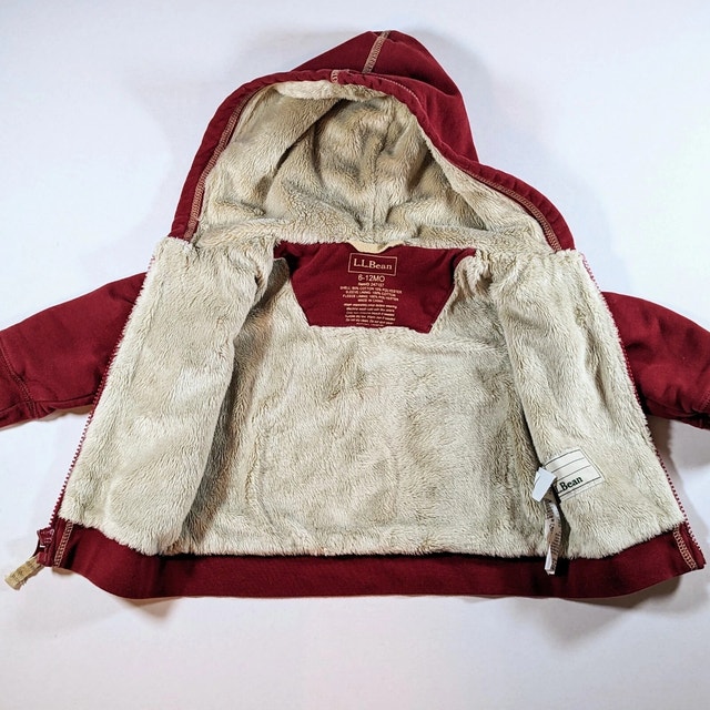LL Bean Full Zipper Hoodie Size 6-12 Months Dark Red/Burgundy - photo 5