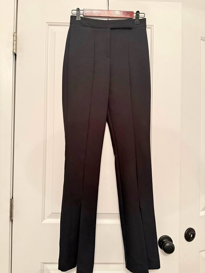 Zara black tailored split-hem trousers (Size XS)