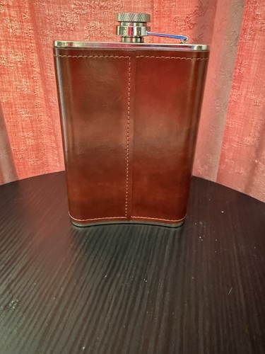 Crown Royal Whisky Leather Wrapped Flask New - photo 2