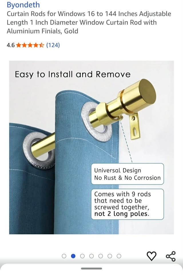 Brand new Curtain Rods for window adjustable - photo 2
