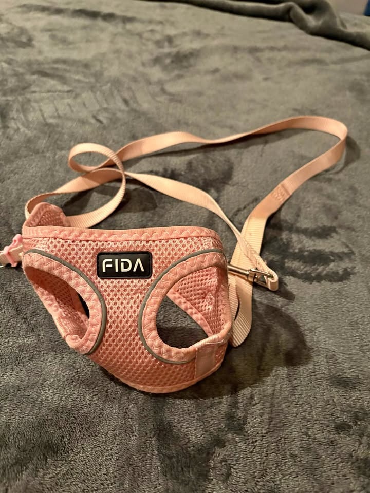 FIDA Small Pink Pet Harness with Leash – Lightly Used – For Smal