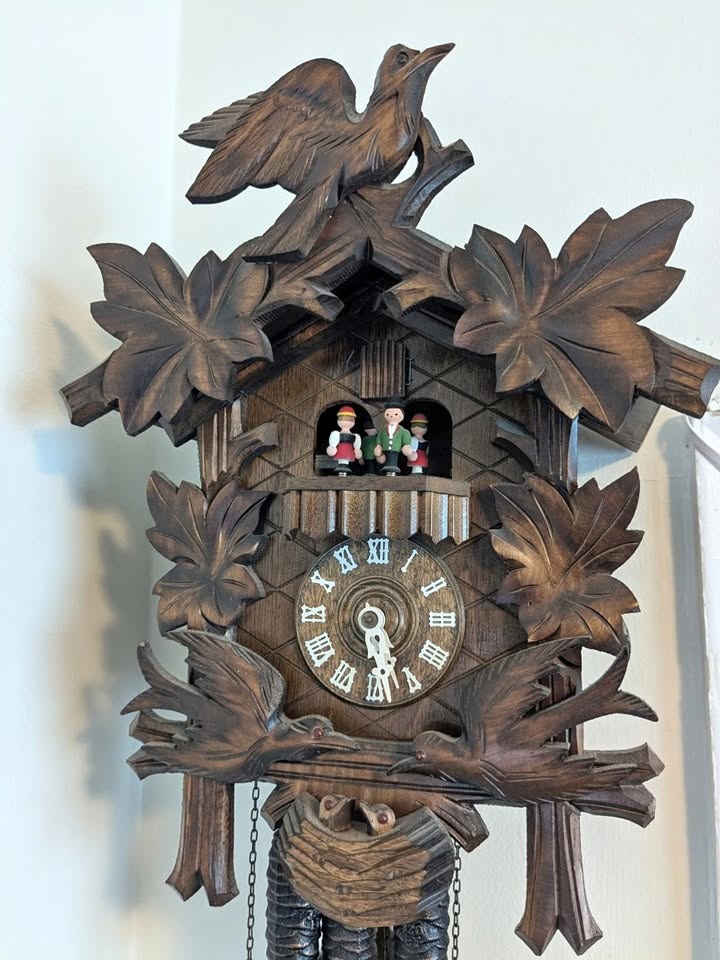 Vintage 1950s German Cuckoo Clock - 8-Day Hand-Carved