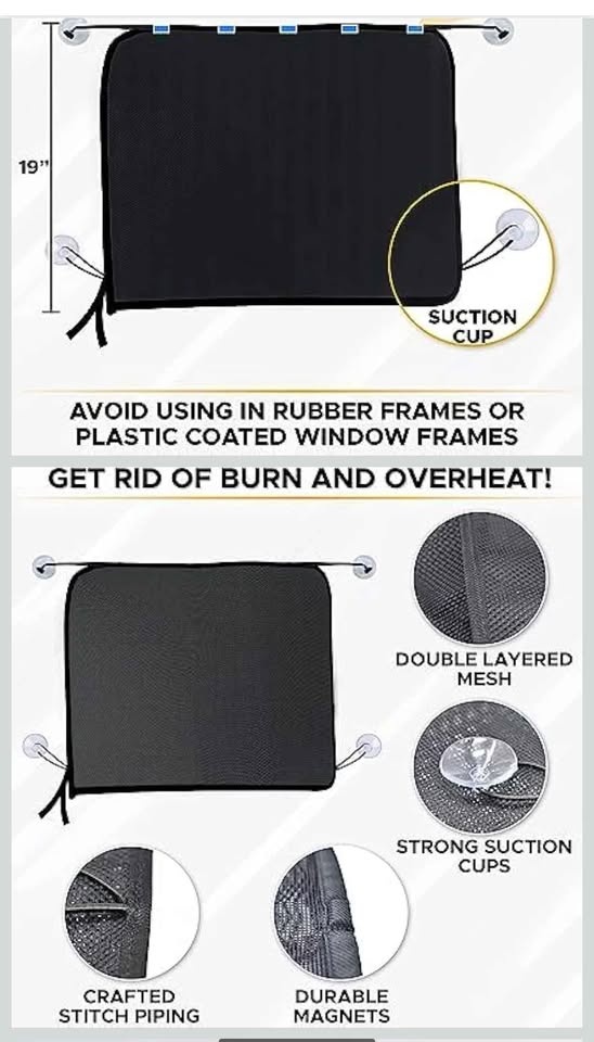 X4 EcoNour Magnetic Car Sun Shade Side Window - photo 3
