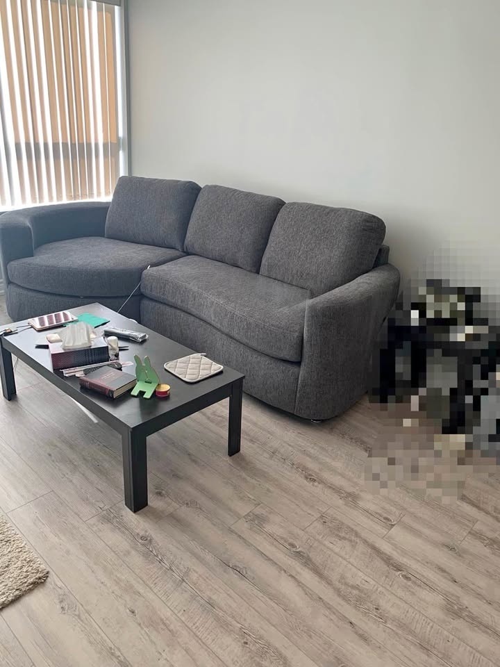 Modern Grey Fabric Couch / Sofa – Excellent Condition