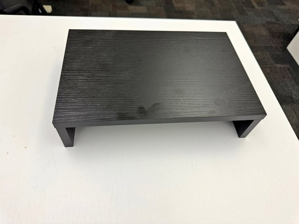 TEAMIX Wood Monitor Stand - 2 Pack (Black)